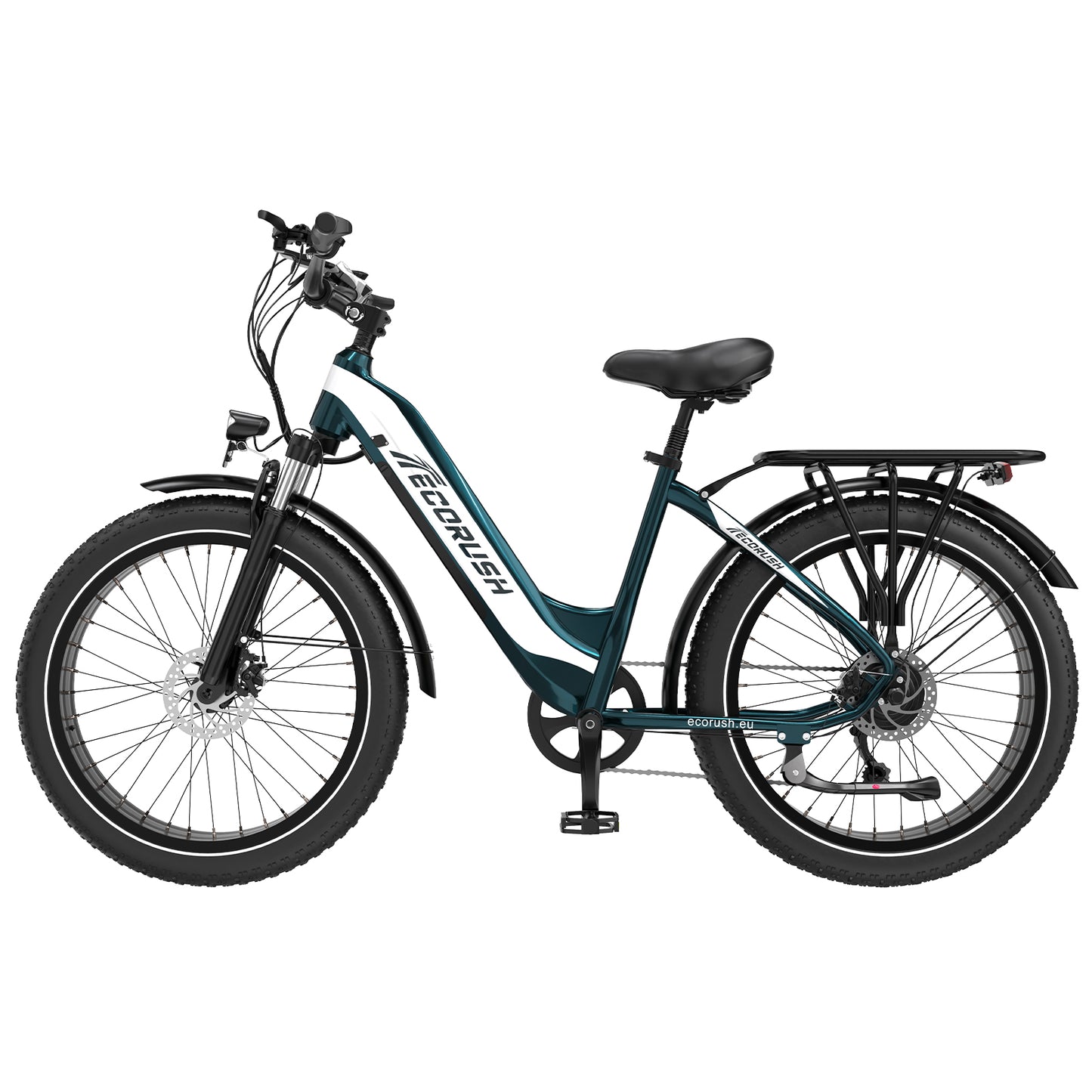 Ecorush R3 electric bike with front suspension and sleek urban design – ideal for UK commuting – Volt Ventures