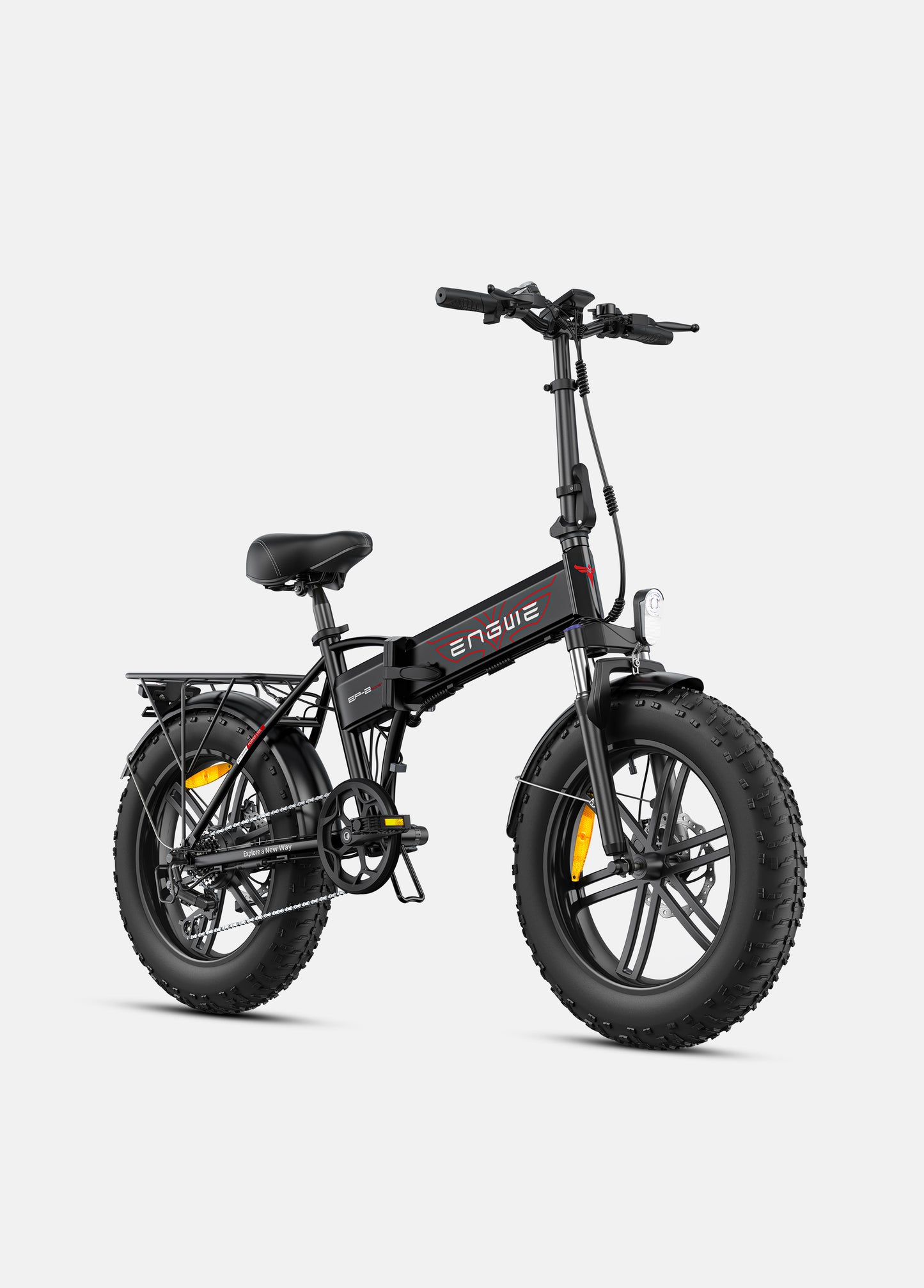 Engwe EP-2 Pro Boost black foldable electric fat tyre mountain bike – 750W motor, suspension, and compact frame – Volt Ventures