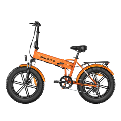 Engwe EP-2 Pro fat tyre foldable electric mountain cargo bike in orange – powerful 750W motor, rugged design, and portable frame – Volt Ventures