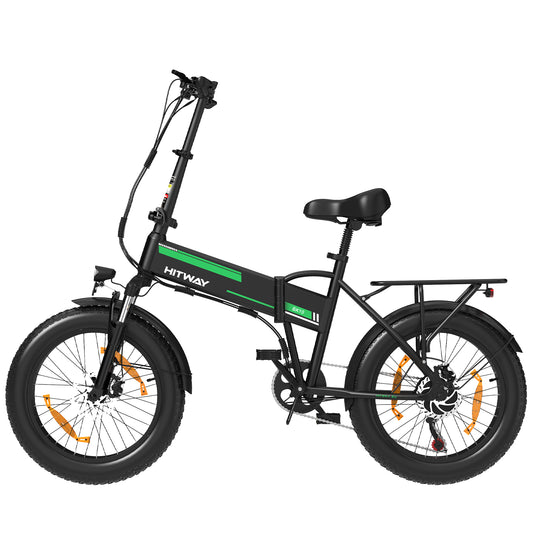 Hitway 10SP electric bike – 20-inch fat tyre folding e-bike with rear suspension and long-range battery – Volt Ventures