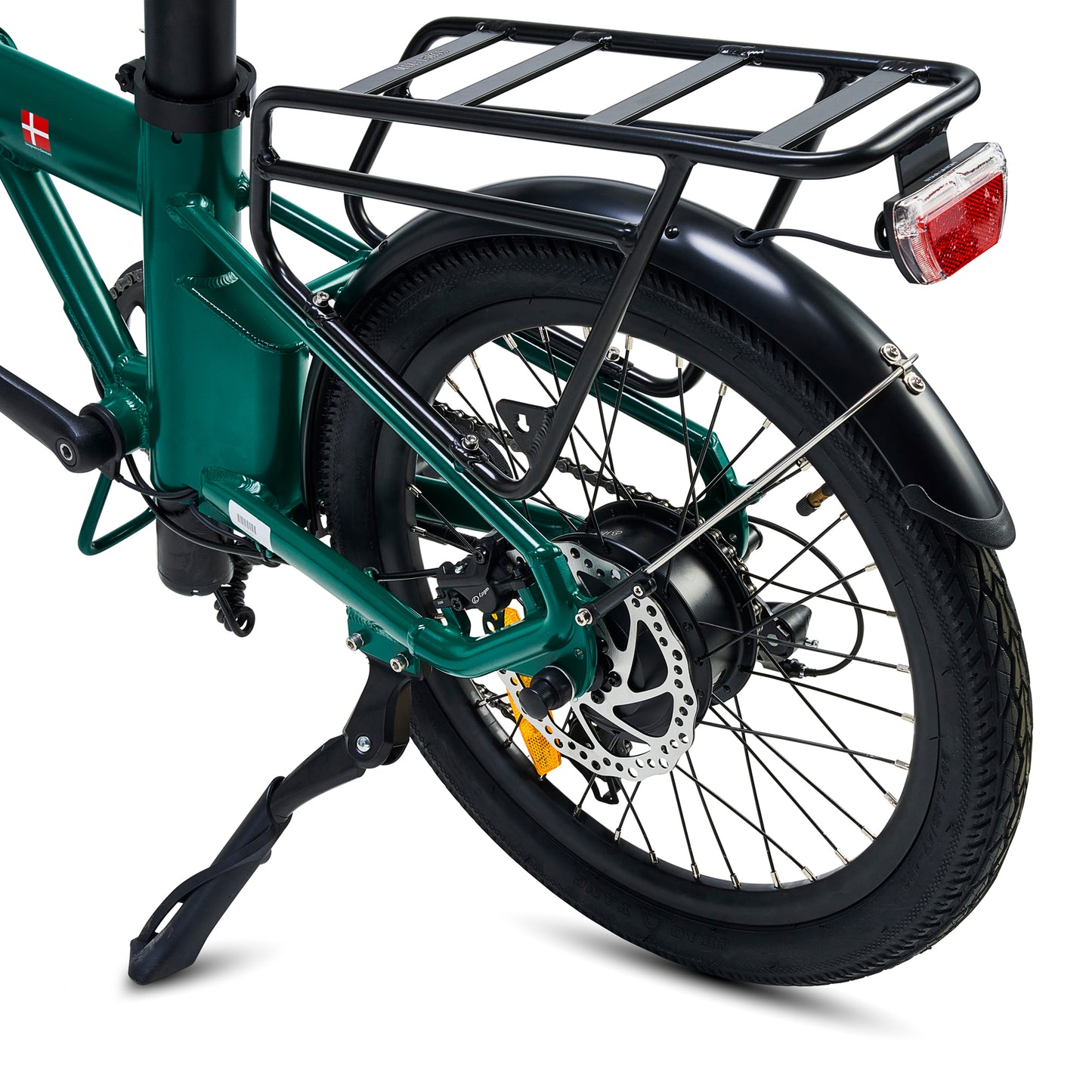 Hygge Virum green foldable cargo electric bike – compact utility e-bike for urban transport – Volt Ventures
