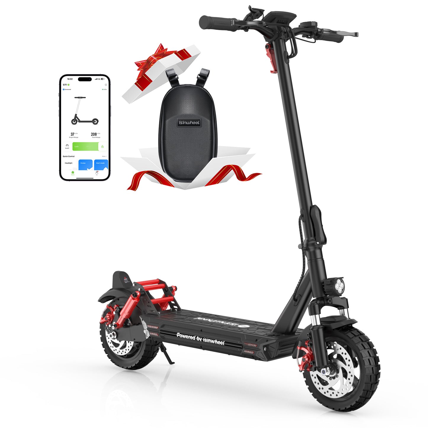 Isinwheel GT1 high-performance electric scooter with dual suspension, large tyres, and 800W motor – Volt Ventures