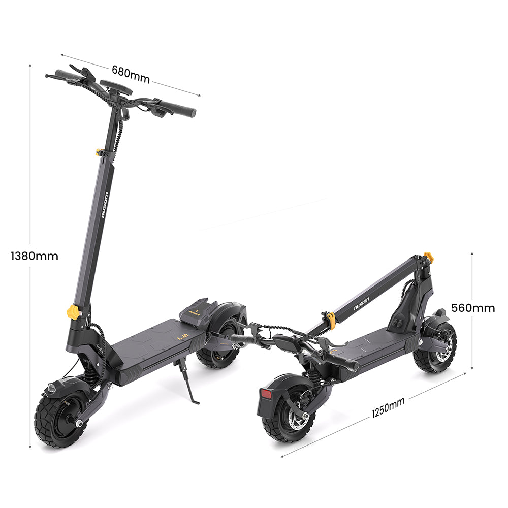 Ausom L2 – Foldable Dual-Motor Adult Electric Scooter, Black, Off-Road, UK Stock by Volt Ventures
