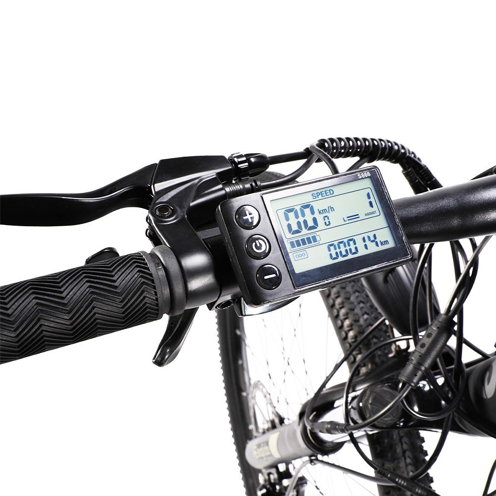 Eleglide M1 Plus 27.5 inch electric mountain bike with Shimano gears, front suspension, and LCD display – Volt Ventures