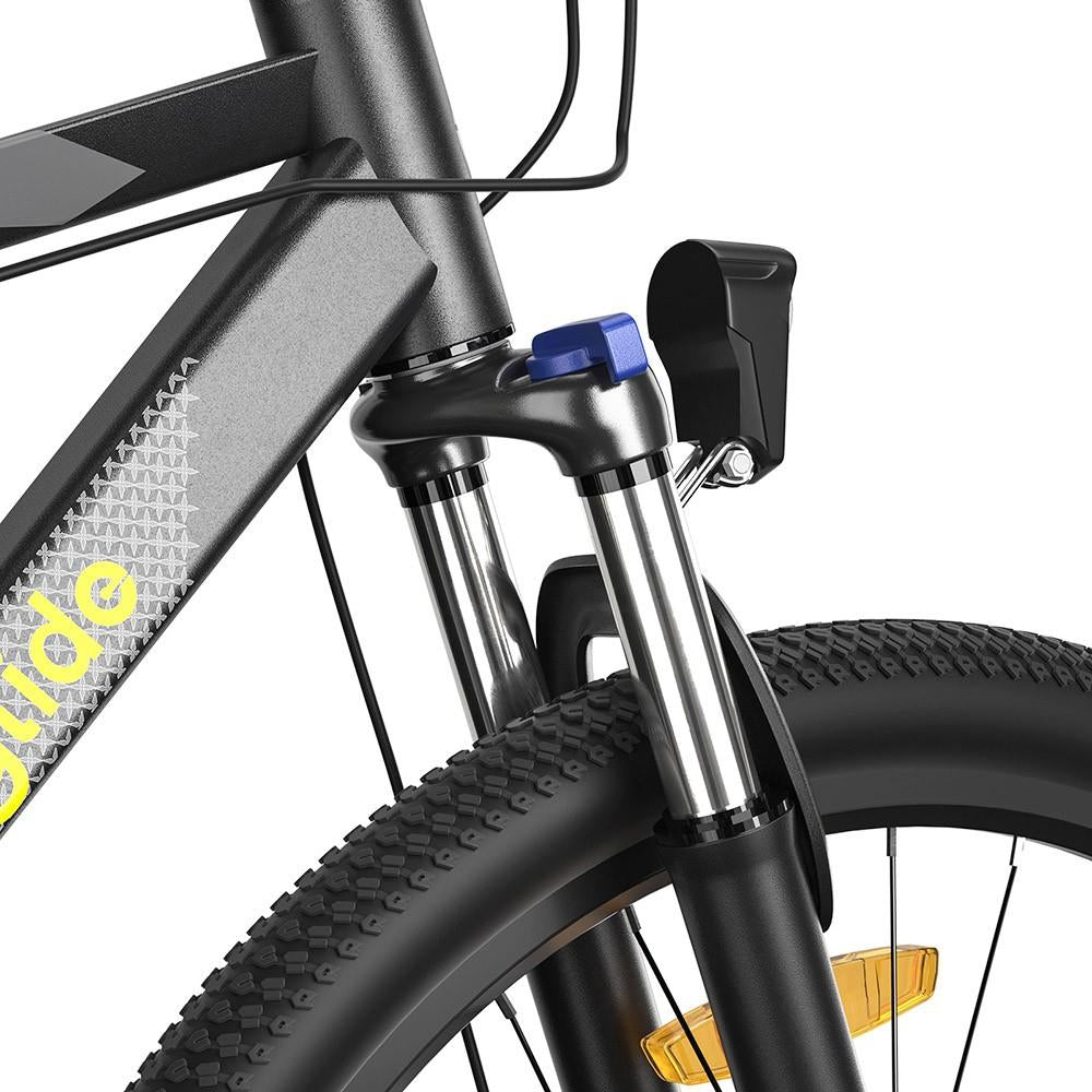 Eleglide M1 Plus 27.5 inch electric mountain bike with Shimano gears, front suspension, and LCD display – Volt Ventures