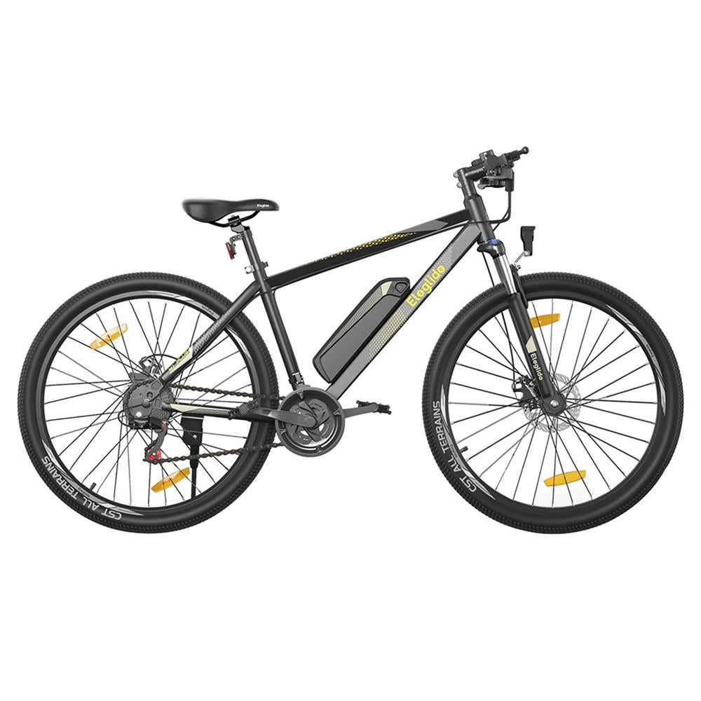 Eleglide M1 Plus 27.5 inch electric mountain bike with Shimano gears, front suspension, and LCD display – Volt Ventures