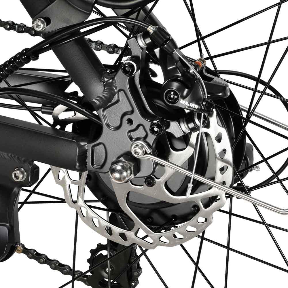 Eleglide T1 step-through electric bike with low frame, rear rack, suspension fork, and 250W motor – Volt Ventures