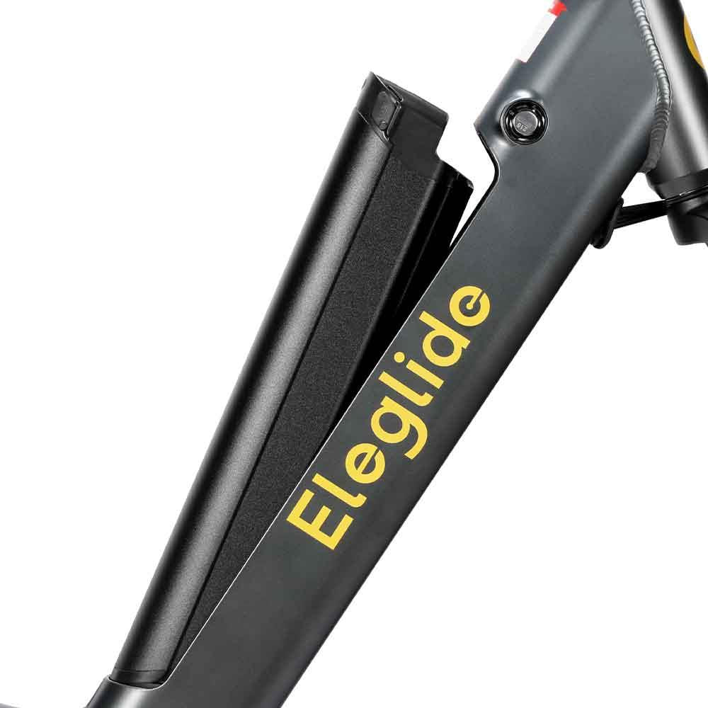 Eleglide T1 step-through electric bike with low frame, rear rack, suspension fork, and 250W motor – Volt Ventures