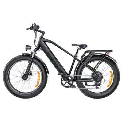 Engwe E26 black fat tyre cargo electric bike with high step design – versatile all-terrain e-bike for heavy loads and long rides, sold by Volt Ventures