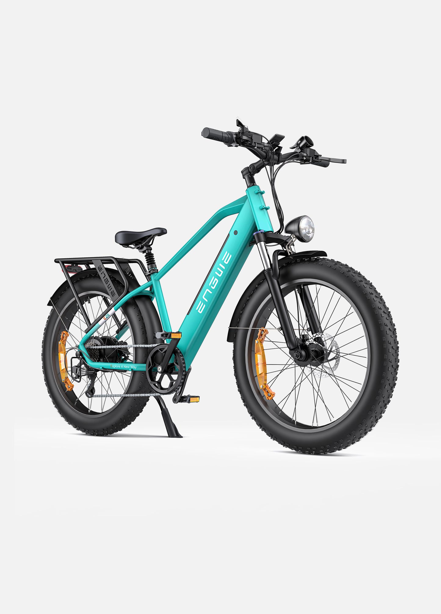 Engwe E26 blue fat tyre cargo electric bike with high step frame – powerful off-road e-bike for urban and rural transport, available at Volt Ventures