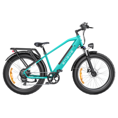 Engwe E26 blue fat tyre cargo electric bike with high step frame – powerful off-road e-bike for urban and rural transport, available at Volt Ventures