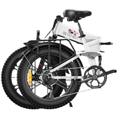 Engwe Engine X white fat tyre foldable cargo electric bike – premium performance e-bike for all-terrain and urban commuting from Volt Ventures
