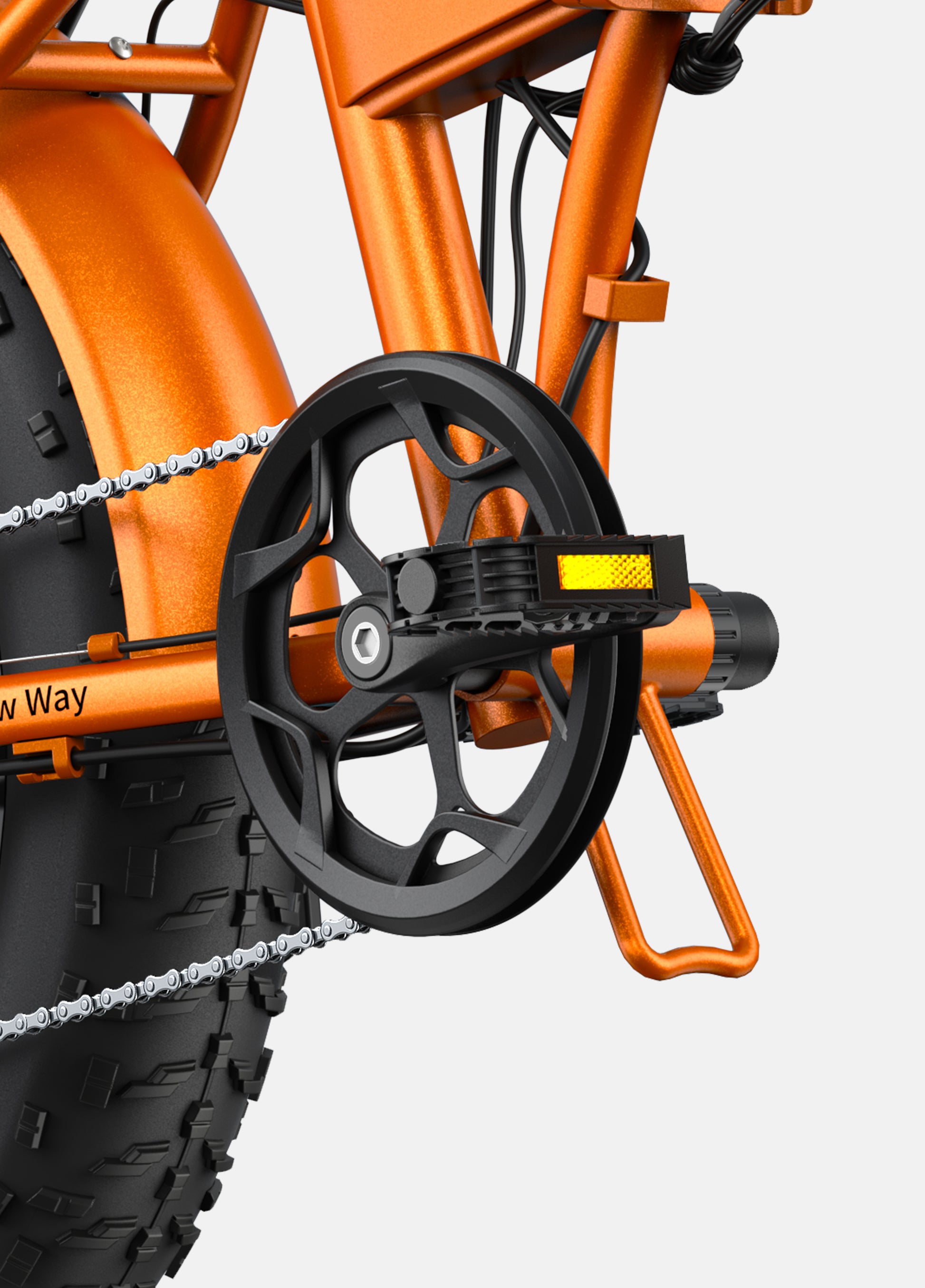 Engwe EP-2 Pro Boost fat tyre foldable electric mountain cargo bike in orange – portable, powerful 750W motor – Volt Ventures