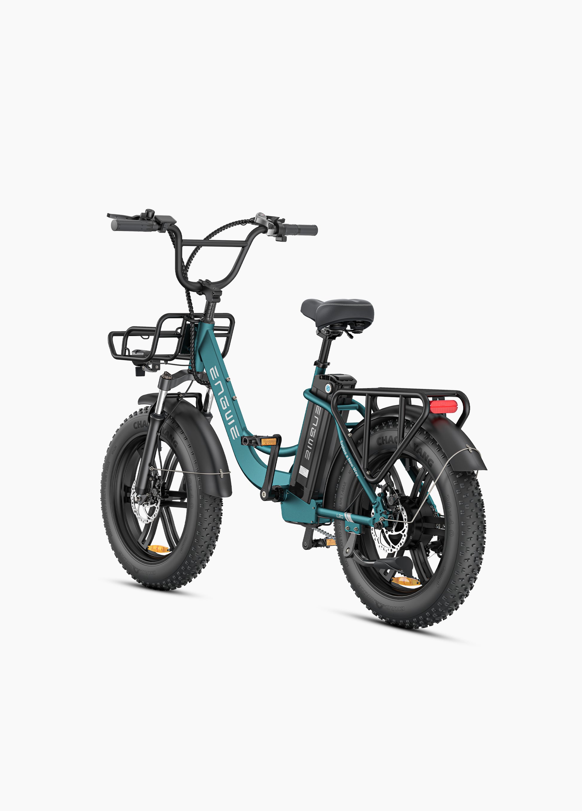Engwe L20 Boost Green Electric Fat Tyre Cargo Bike – Rugged Commuter and Cargo E-Bike by Volt Ventures