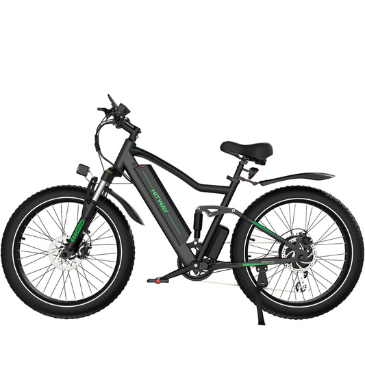 Hitway BK9S electric bike with fat tyres and front suspension – powerful off-road e-bike for UK riders – Volt Ventures