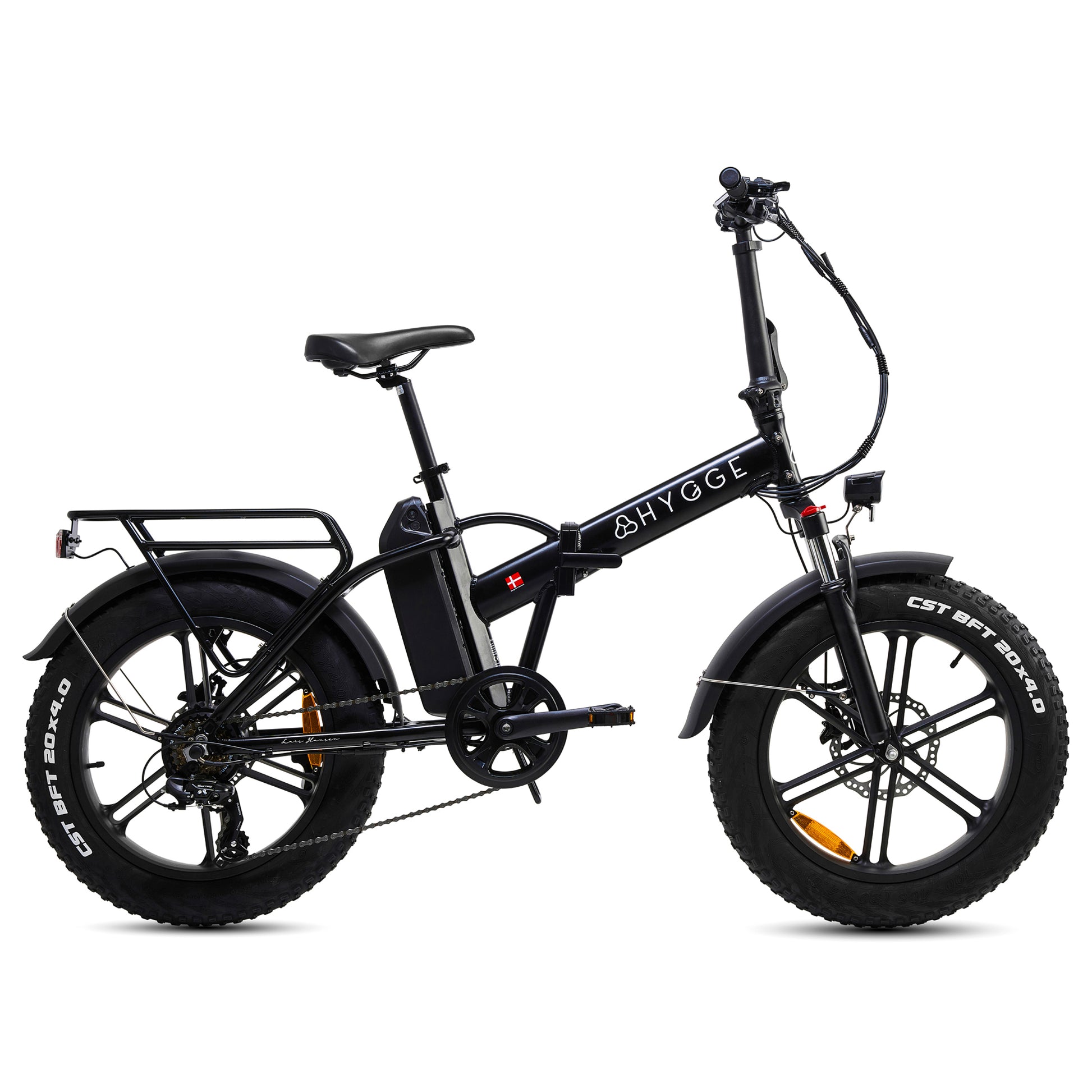 Hygge Vester electric bike black – urban step-through e-bike with mudguards and rear rack – Volt Ventures