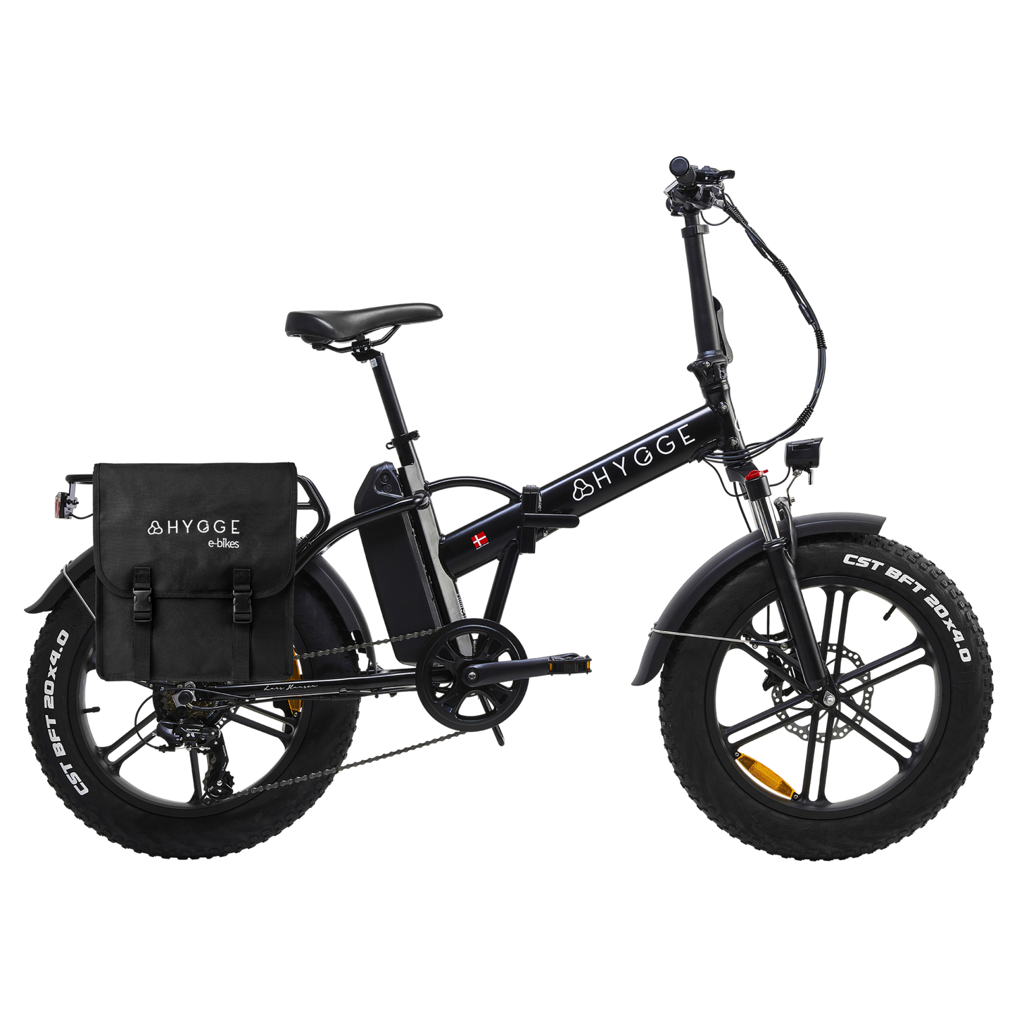 Hygge Vester electric bike black – urban step-through e-bike with mudguards and rear rack – Volt Ventures