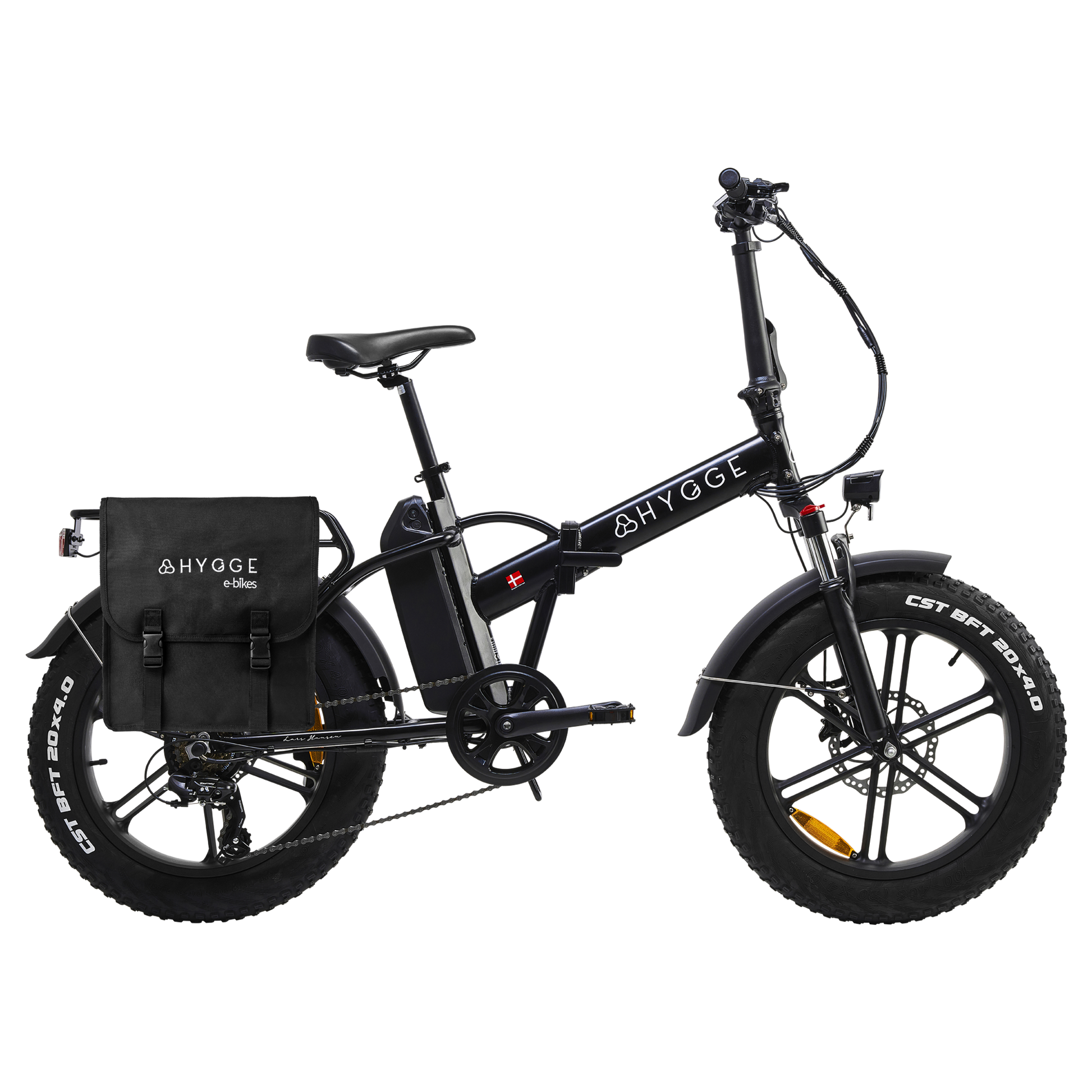 Hygge Vester electric bike black – urban step-through e-bike with mudguards and rear rack – Volt Ventures