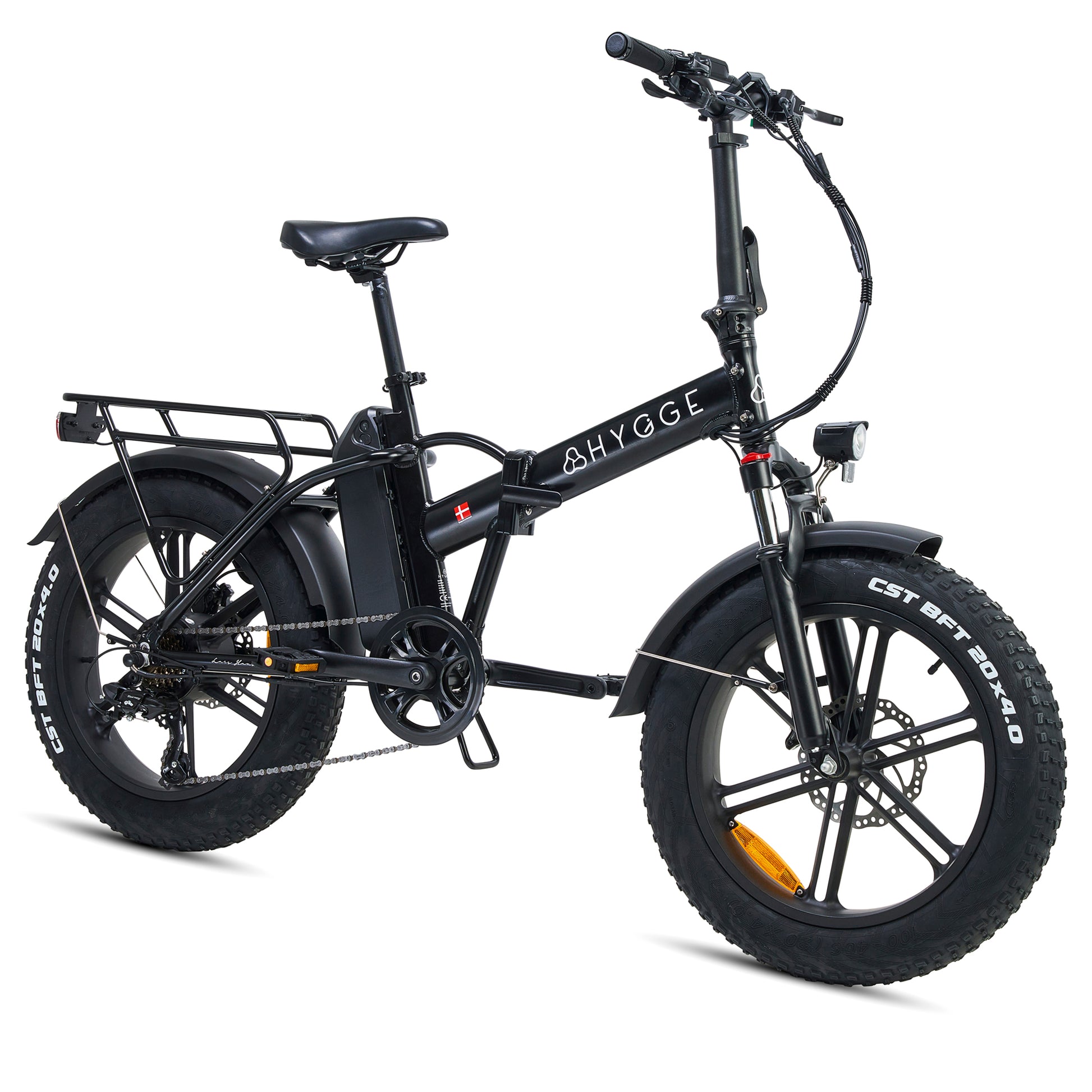 Hygge Vester electric bike black – urban step-through e-bike with mudguards and rear rack – Volt Ventures