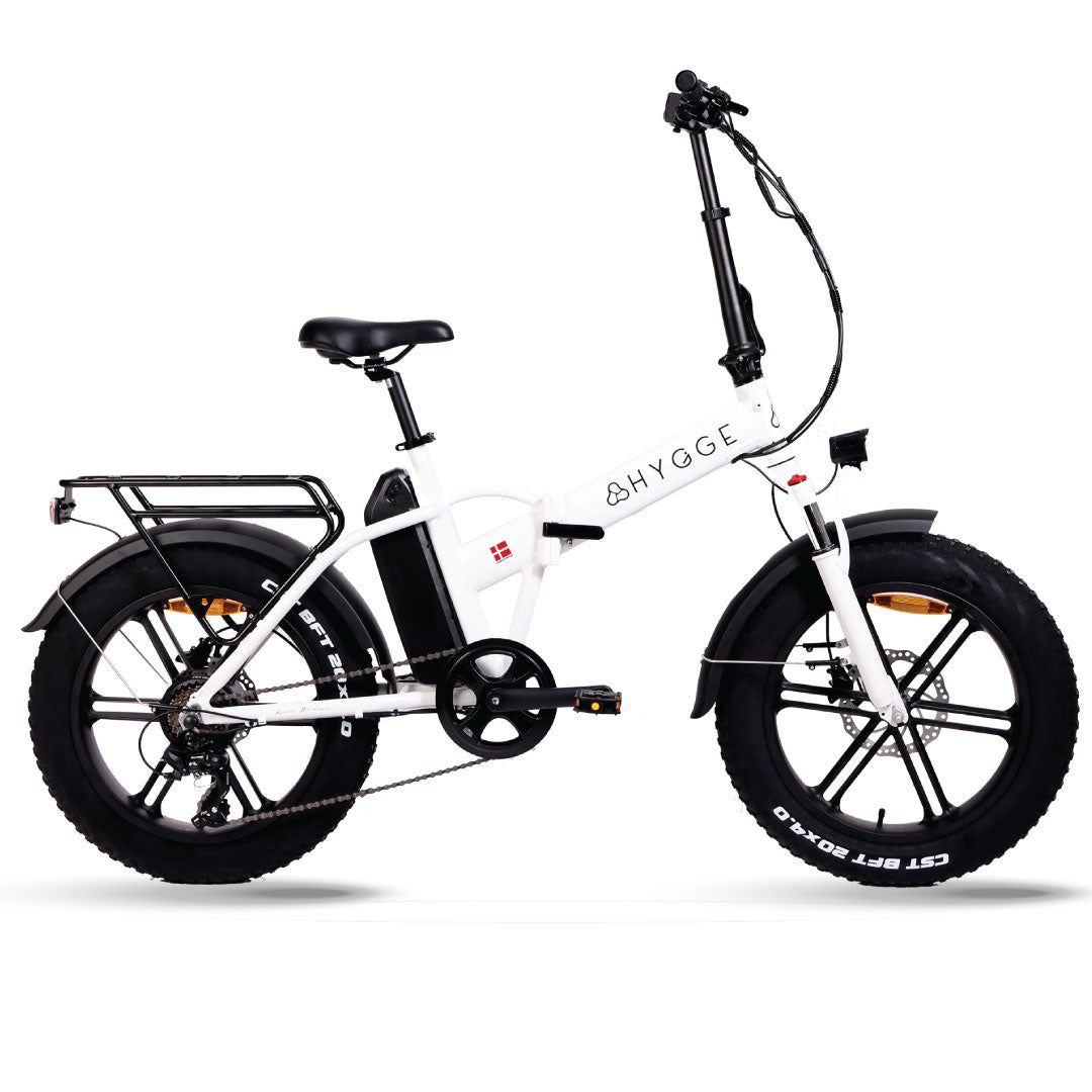 Hygge Vester electric bike – step-through commuter e-bike with rear rack and integrated lights – Volt Ventures