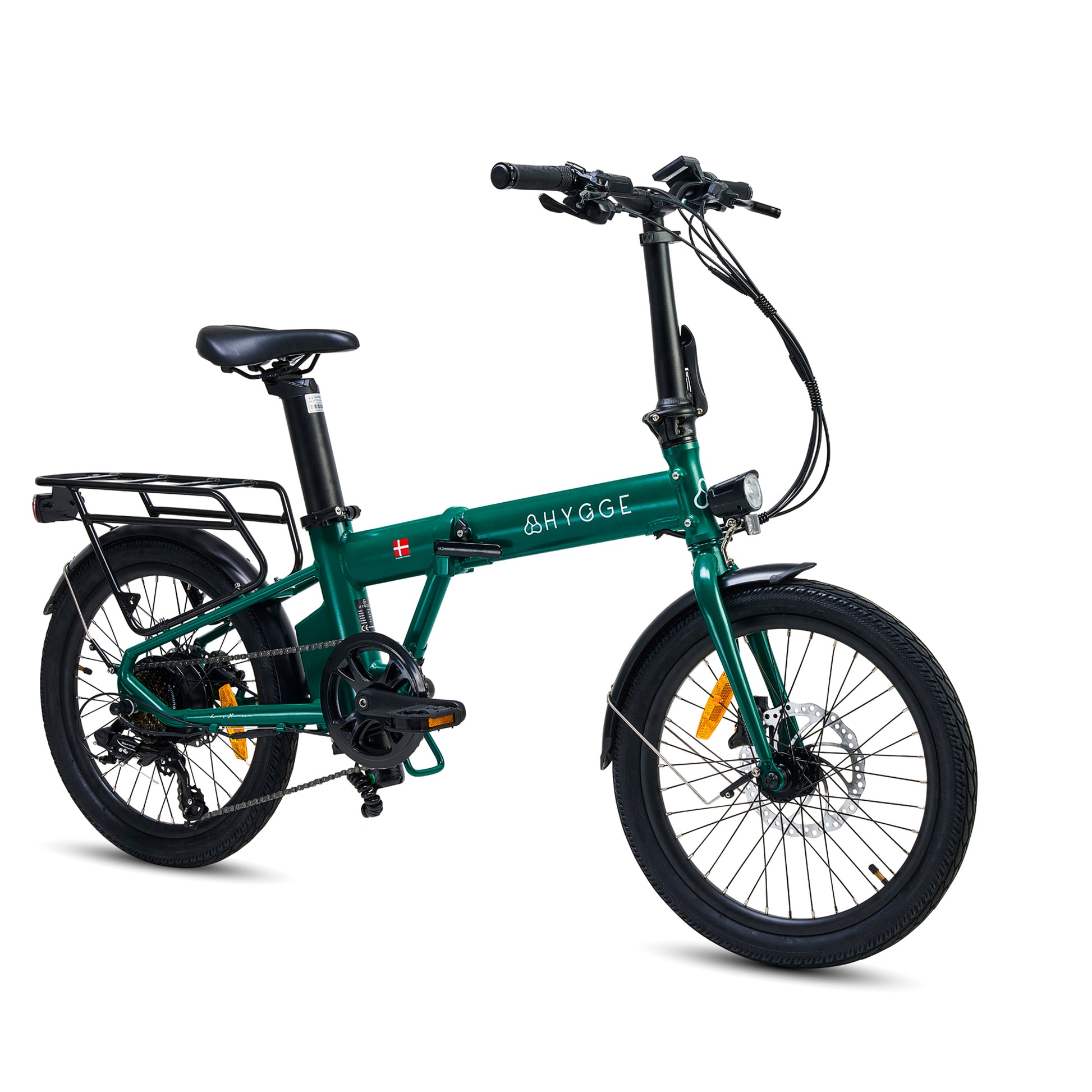 Hygge Virum green foldable cargo electric bike – compact utility e-bike for urban transport – Volt Ventures