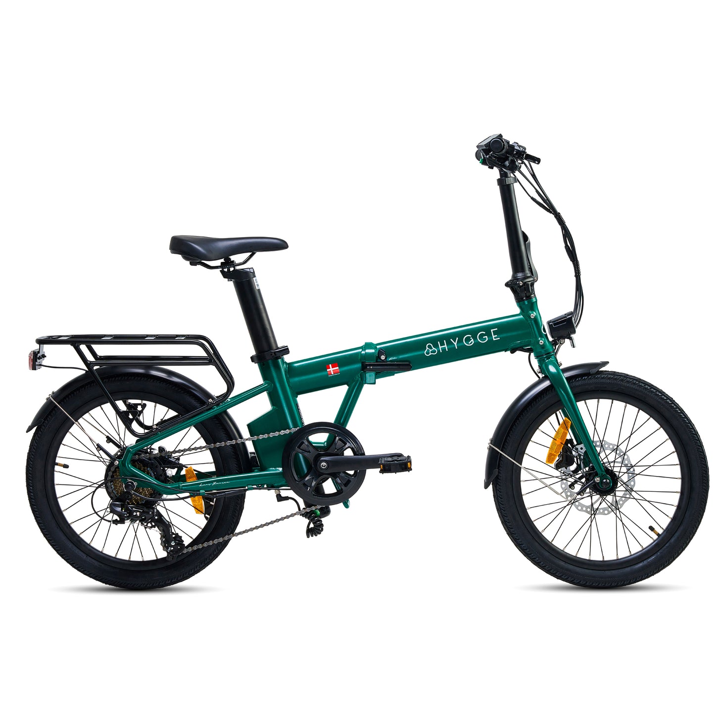 Hygge Virum green foldable cargo electric bike – compact utility e-bike for urban transport – Volt Ventures