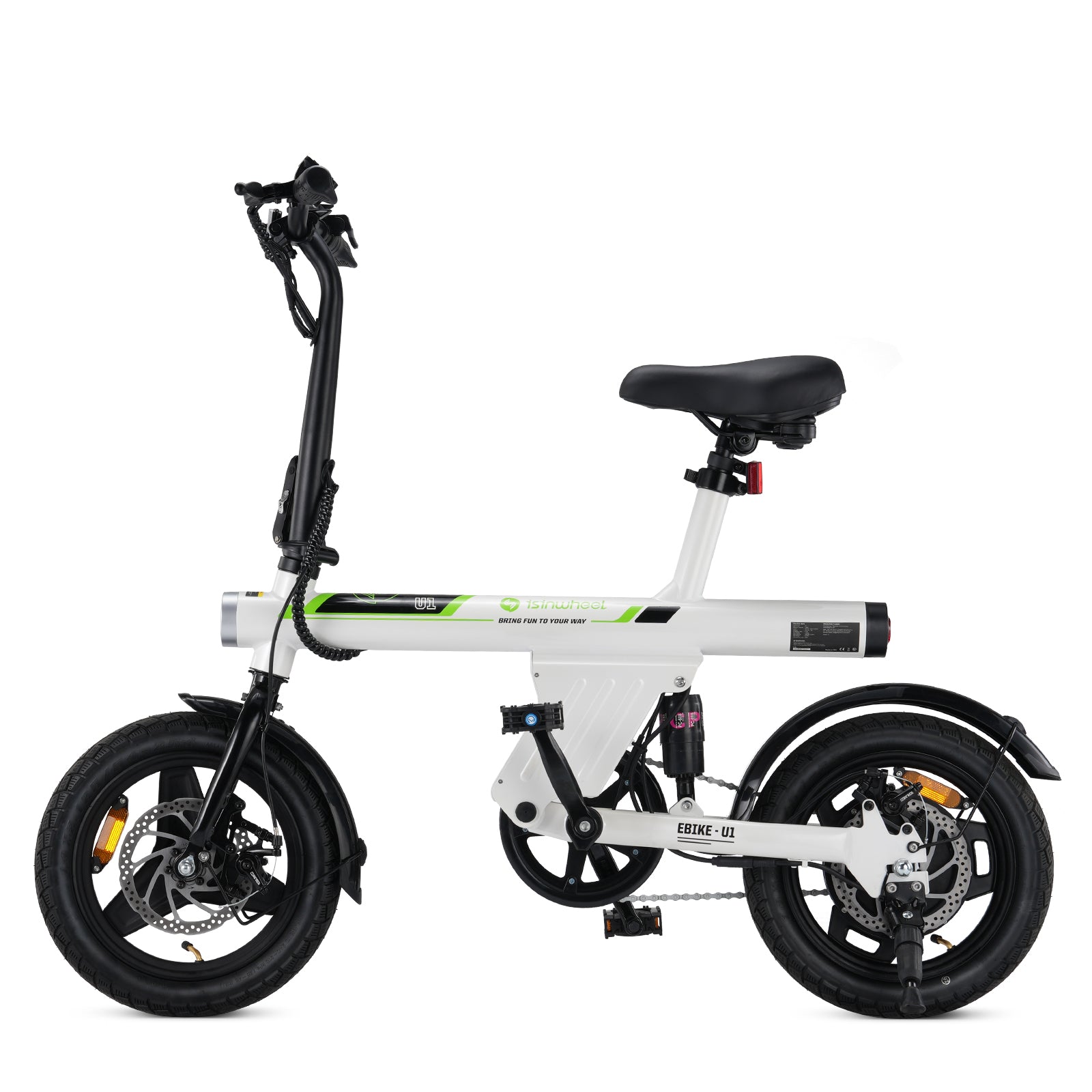 Isinwheel U1 white electric bike with lightweight foldable frame and 250W motor – Volt Ventures