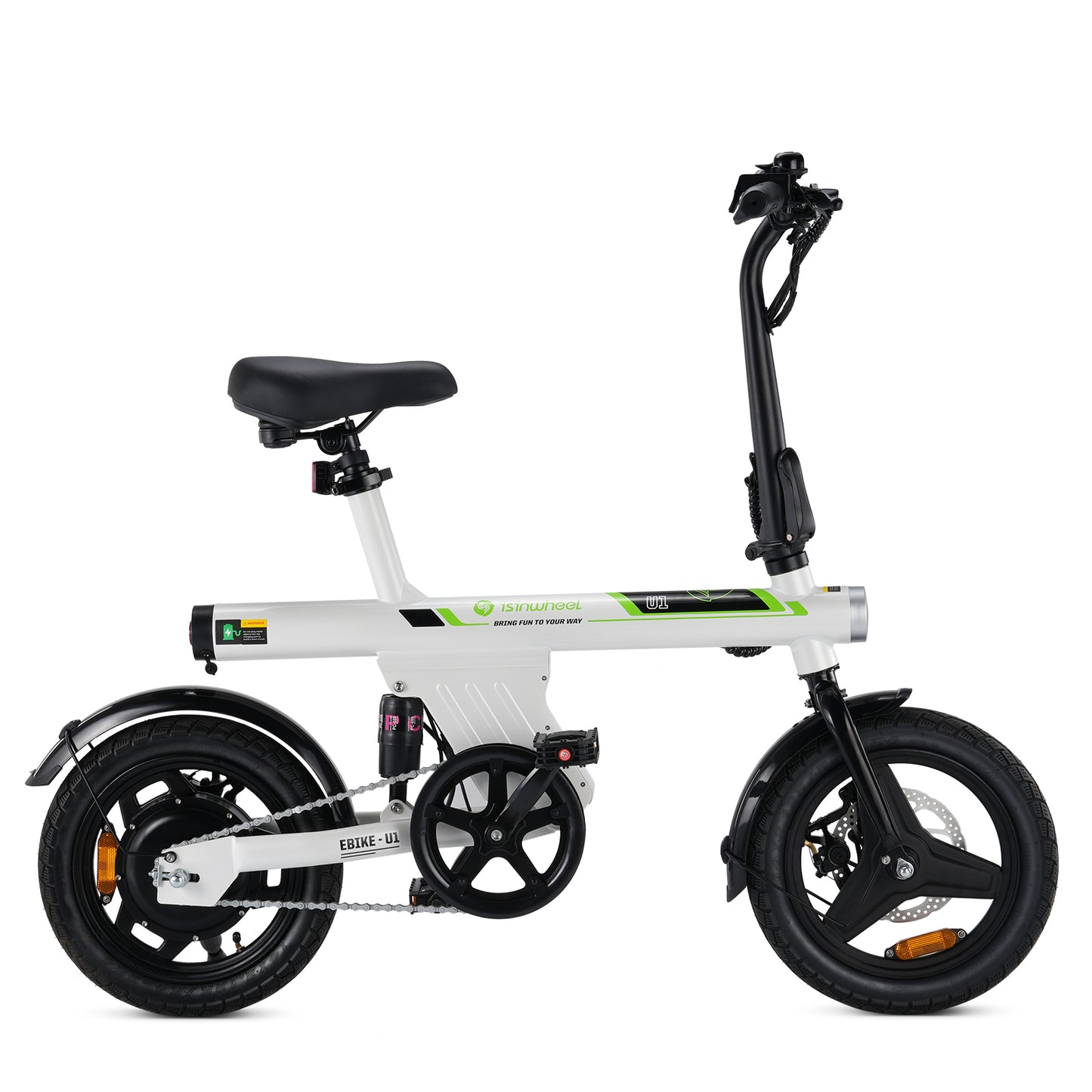 Isinwheel U1 white electric bike with lightweight foldable frame and 250W motor – Volt Ventures