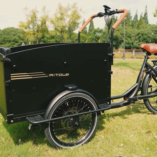 Aitour Starter cargo electric bike with front box – entry-level utility e-bike for families and daily transport in the UK-volt-ventures