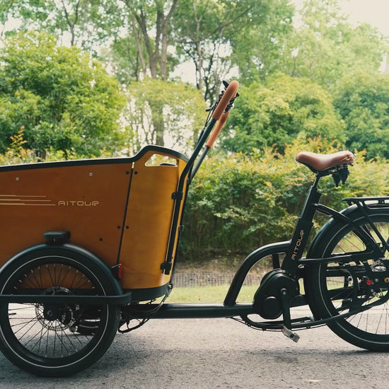 Aitour Family C cargo electric bike with front and rear load space – electric utility bike for UK families-volt-ventures