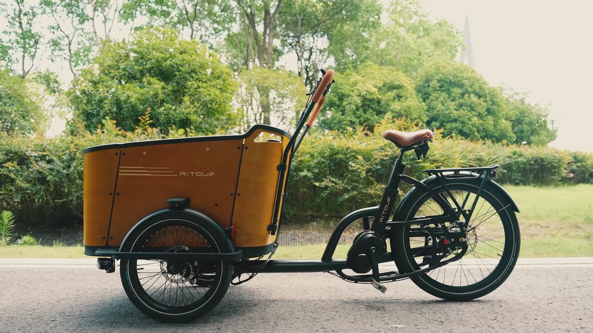 Aitour Family C cargo electric bike with front and rear load space – electric utility bike for UK families-volt-ventures