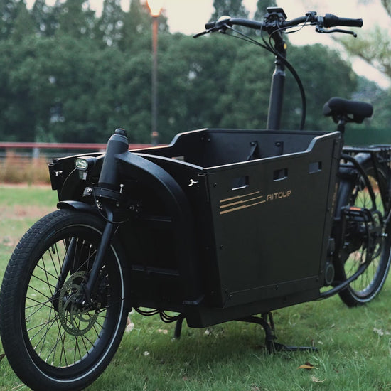 Aitour Basalt cargo electric bike with long rear rack – heavy-duty e-bike for families and deliveries in the UK-volt-ventures