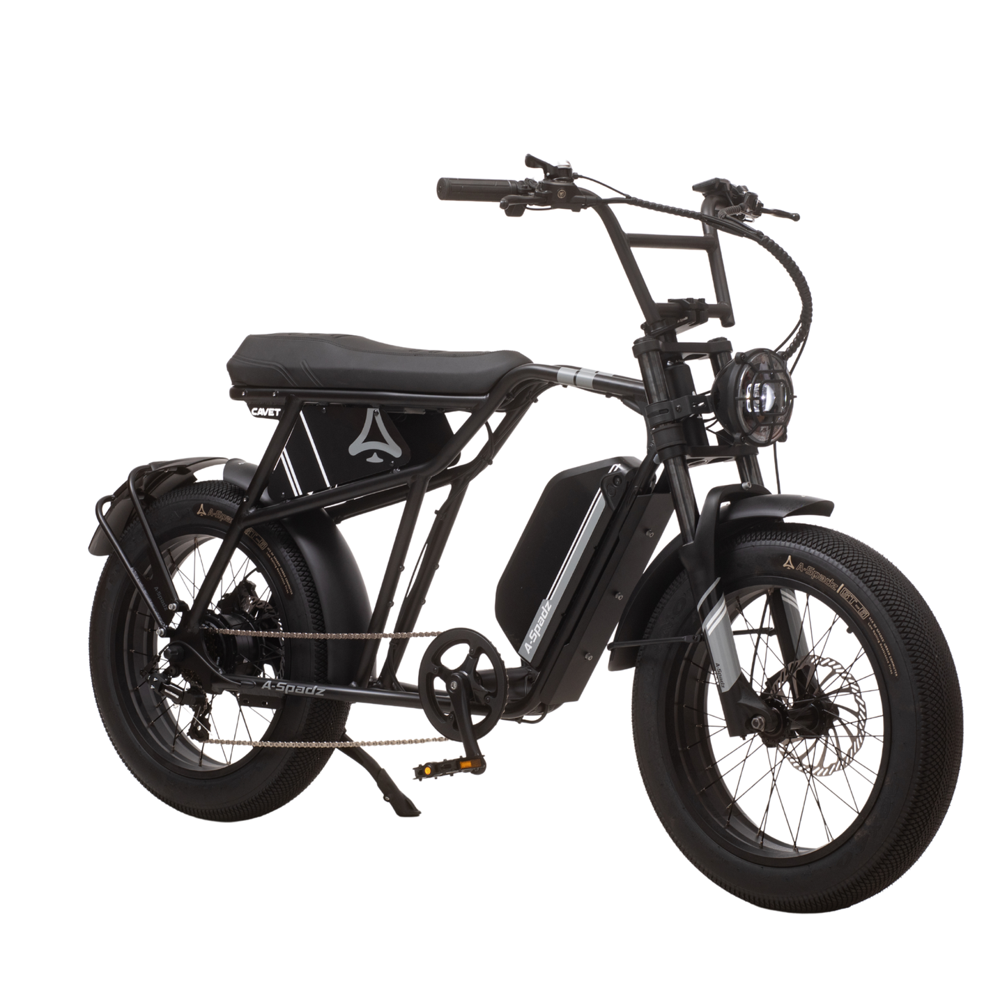 Qreate Cavet Air electric fat tyre bike in black, powerful all-terrain e-bike for UK riders available from Volt Ventures