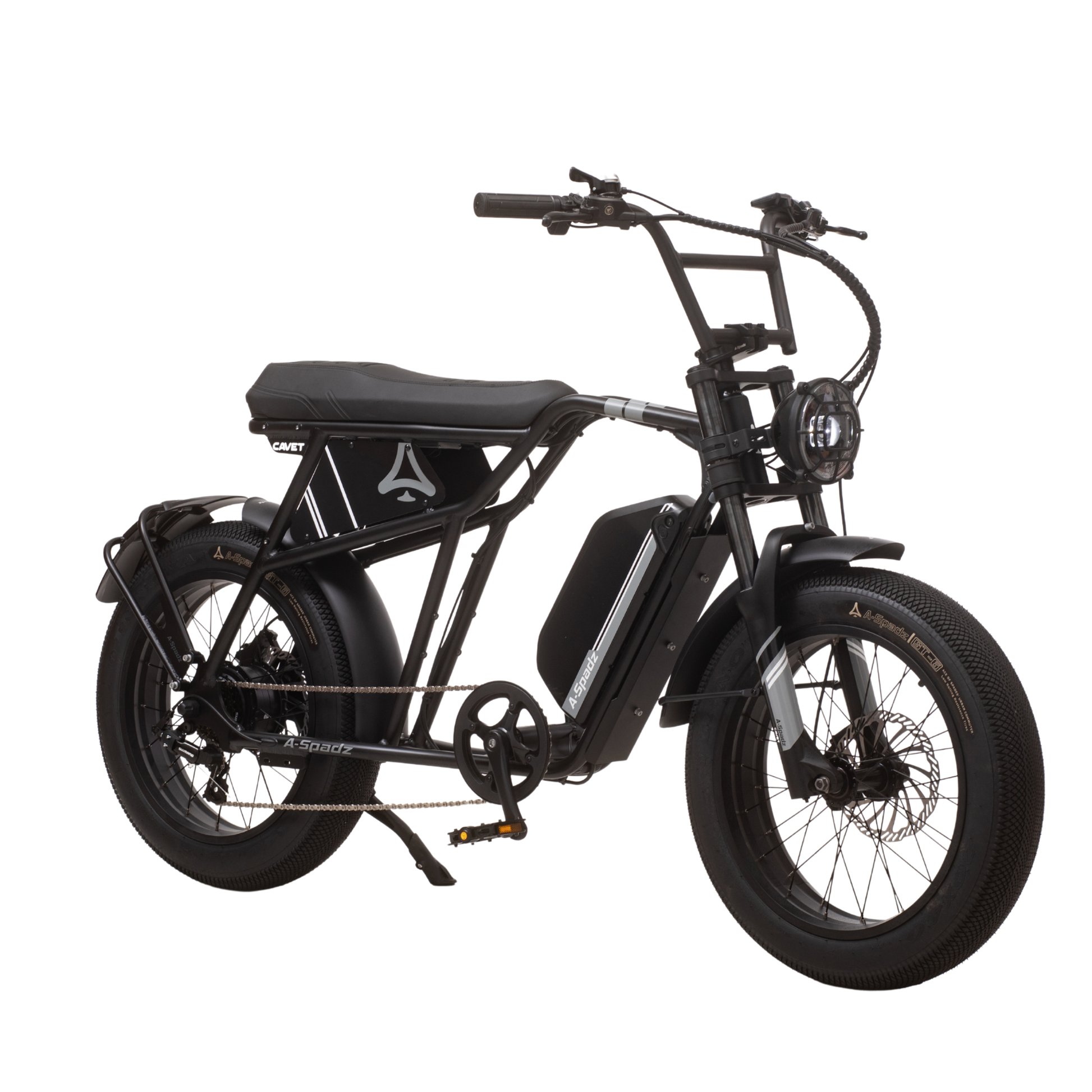 Qreate Cavet Air electric fat tyre bike in black, powerful all-terrain e-bike for UK riders available from Volt Ventures