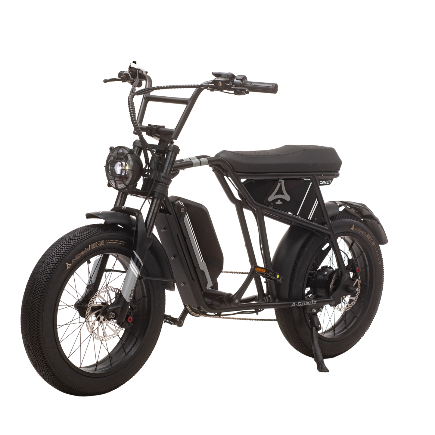 Qreate Cavet Air electric fat tyre bike in black, powerful all-terrain e-bike for UK riders available from Volt Ventures