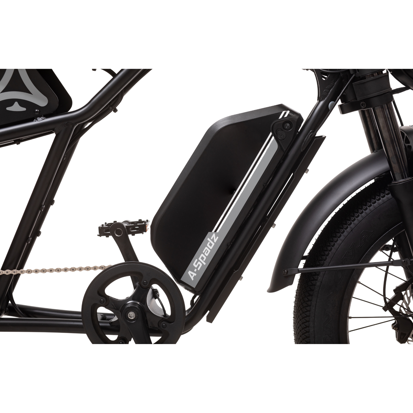 Qreate Cavet Air electric fat tyre bike in black, powerful all-terrain e-bike for UK riders available from Volt Ventures