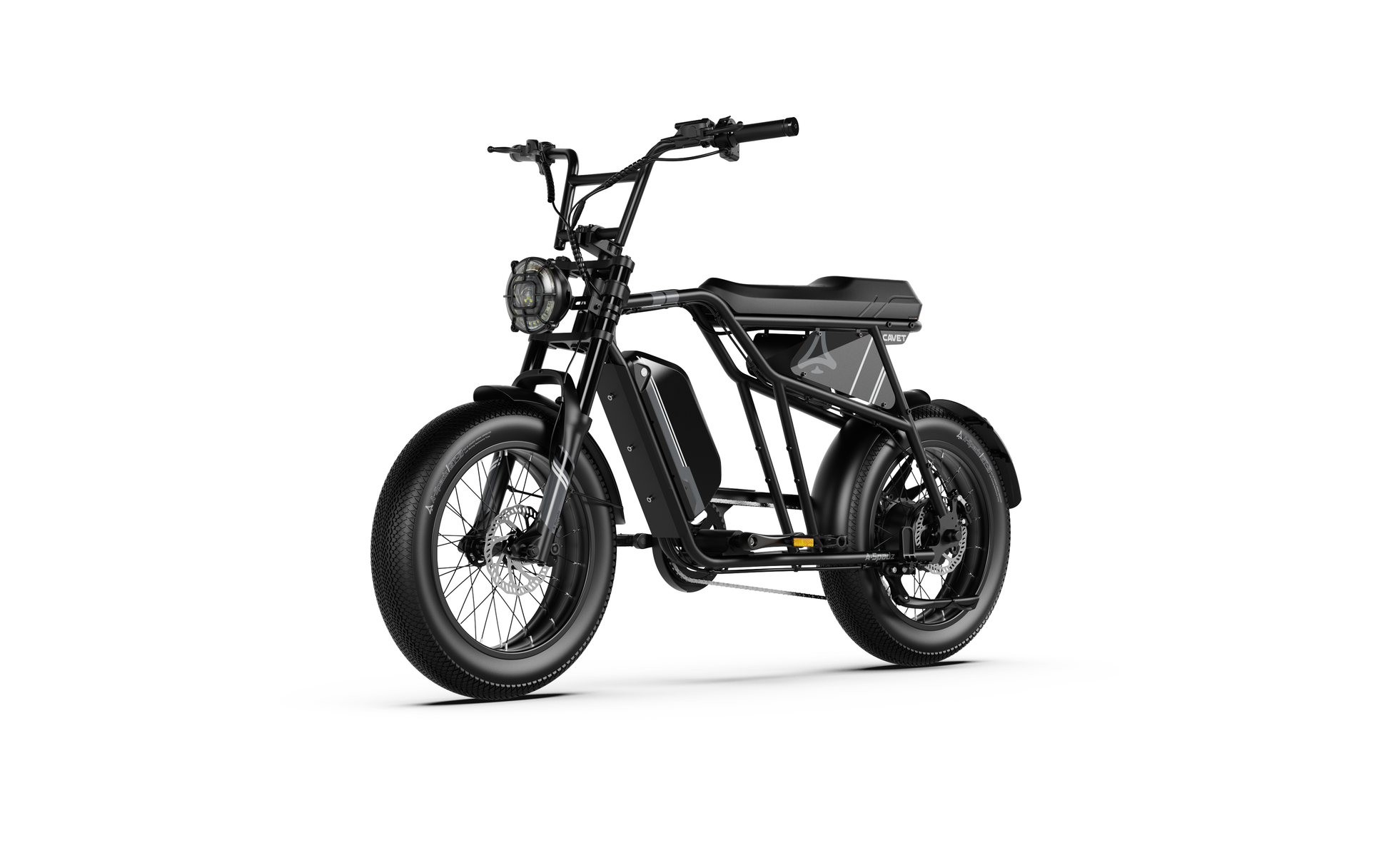 Qreate Cavet Air electric fat tyre bike in black, powerful all-terrain e-bike for UK riders available from Volt Ventures