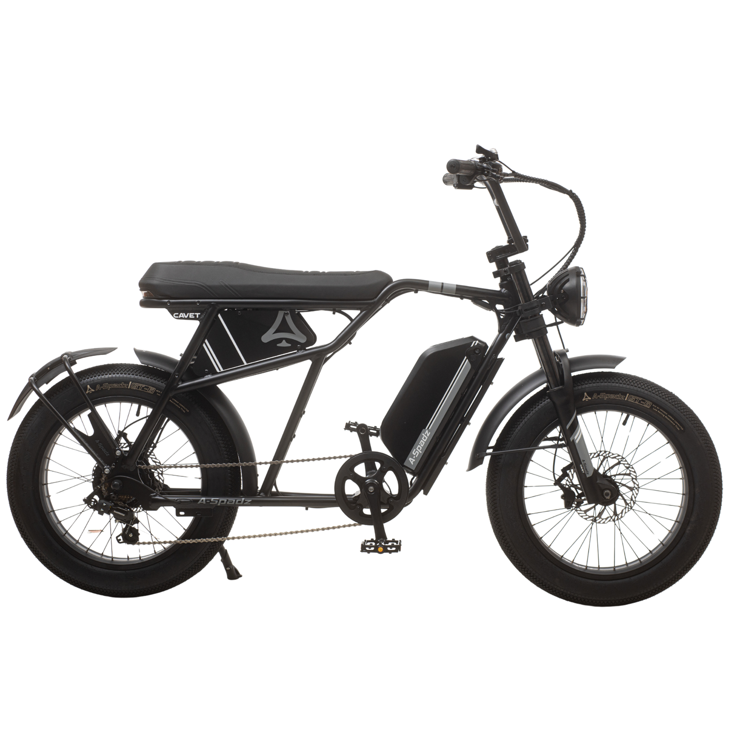 Qreate Cavet Air electric fat tyre bike in black, powerful all-terrain e-bike for UK riders available from Volt Ventures