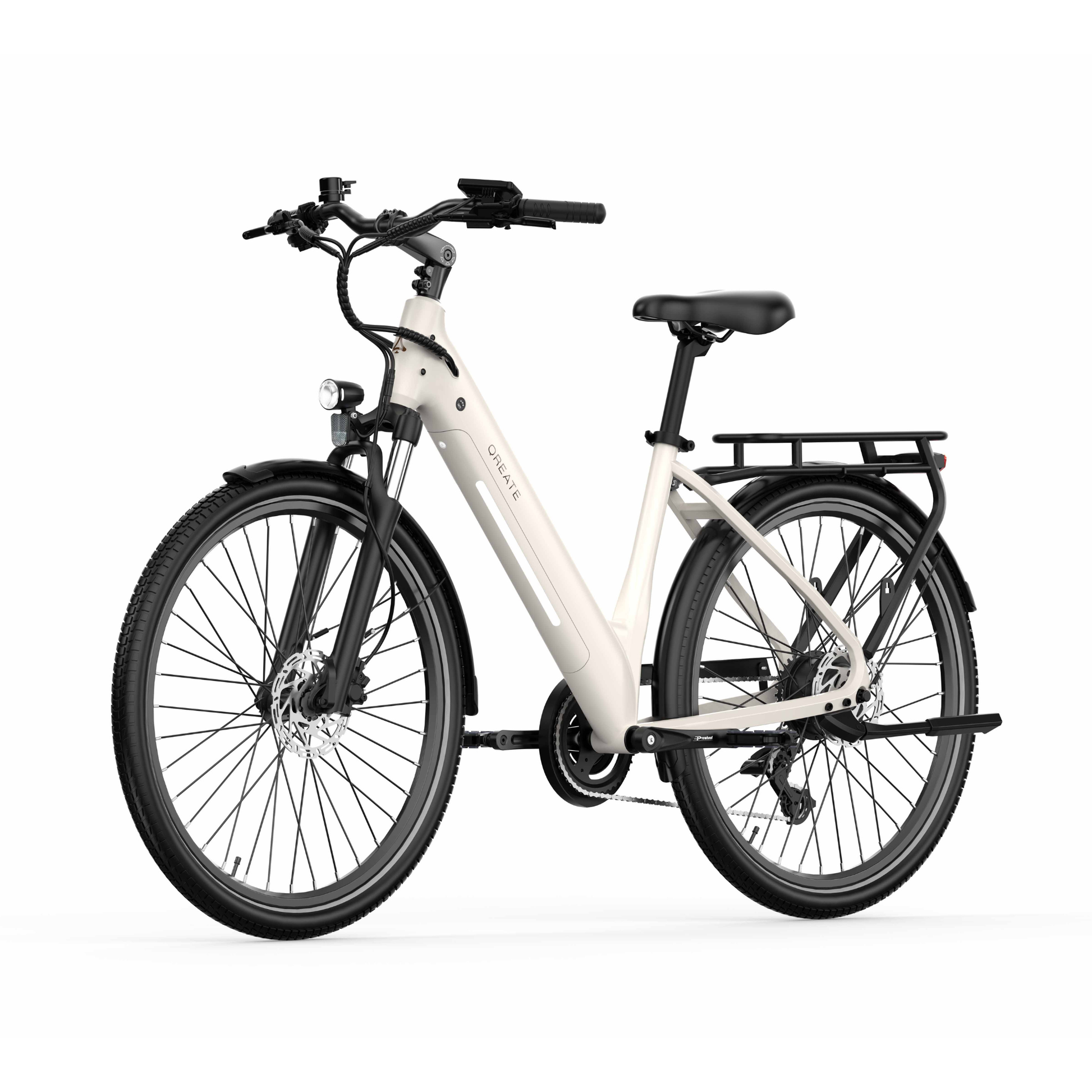 Qreate City Air electric bike in white, reliable electric city bike for everyday UK riding from Volt Ventures