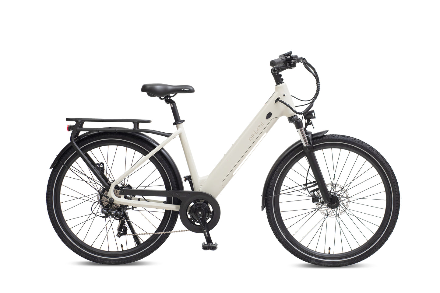 Qreate City Air electric bike in white, reliable electric city bike for everyday UK riding from Volt Ventures