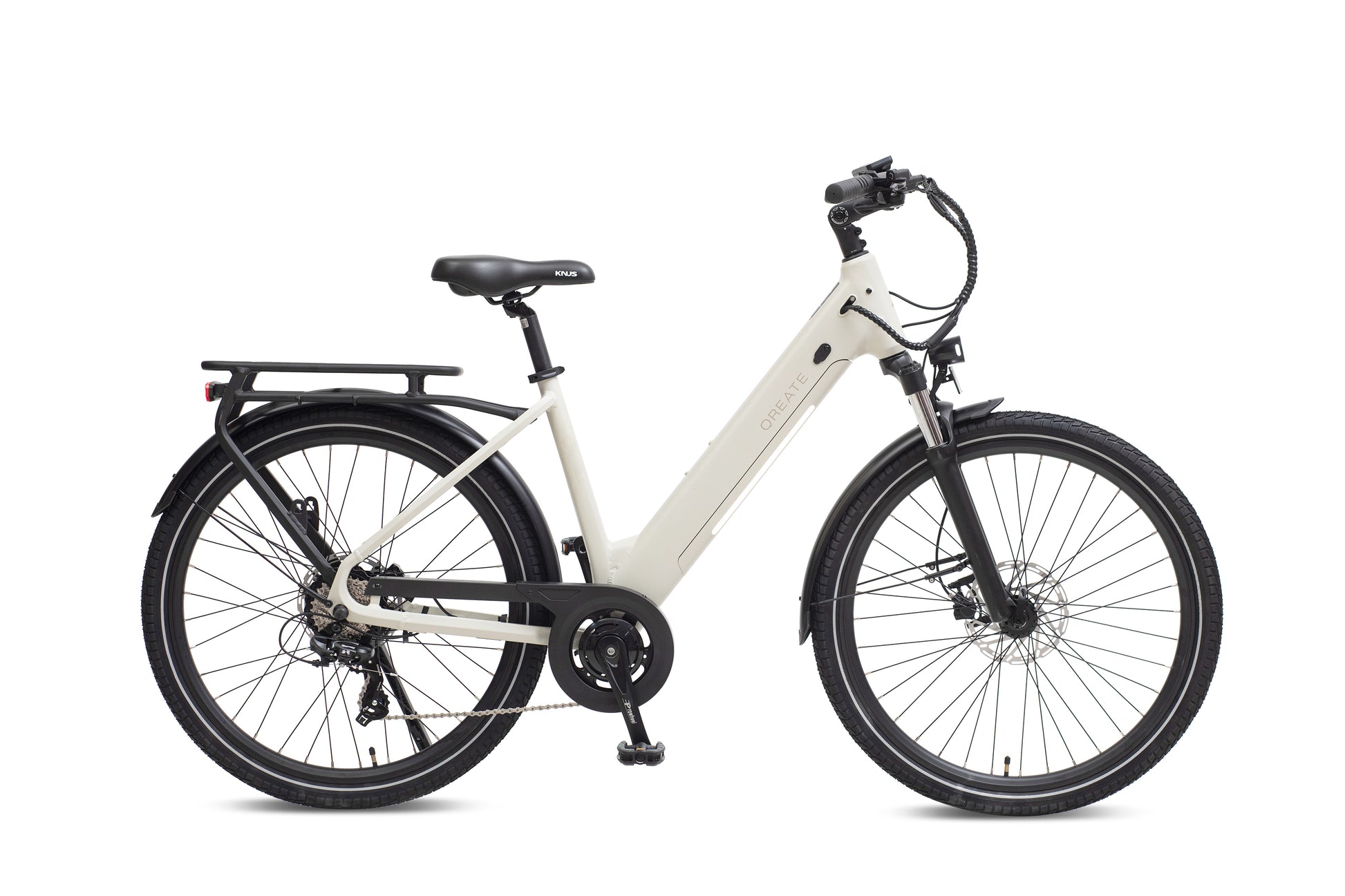 Qreate City Air electric bike in white, reliable electric city bike for everyday UK riding from Volt Ventures
