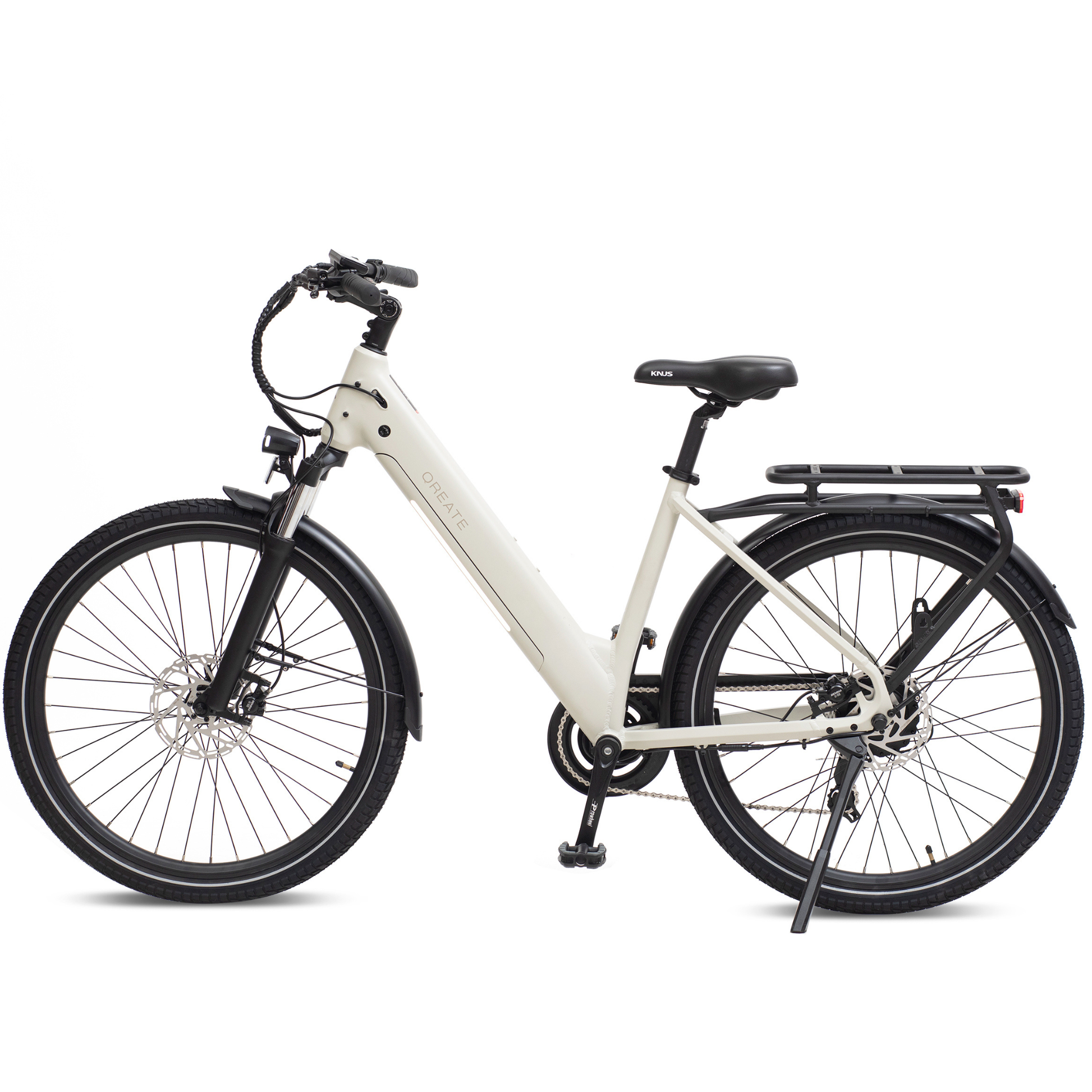 Qreate City Air electric bike in white, premium city commuter e-bike for UK riders from Volt Ventures