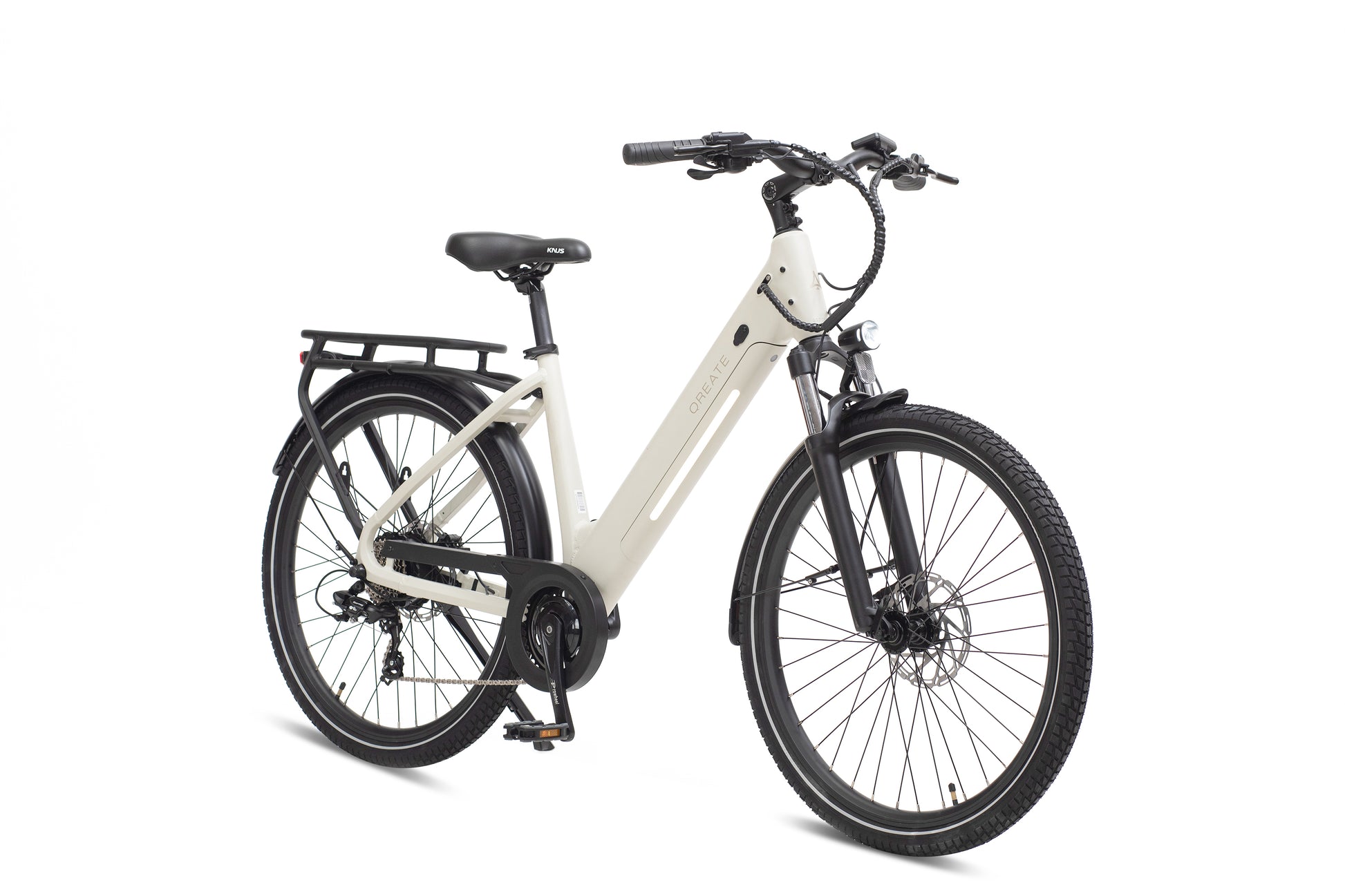 Qreate City Air electric bike in white, reliable electric city bike for everyday UK riding from Volt Ventures