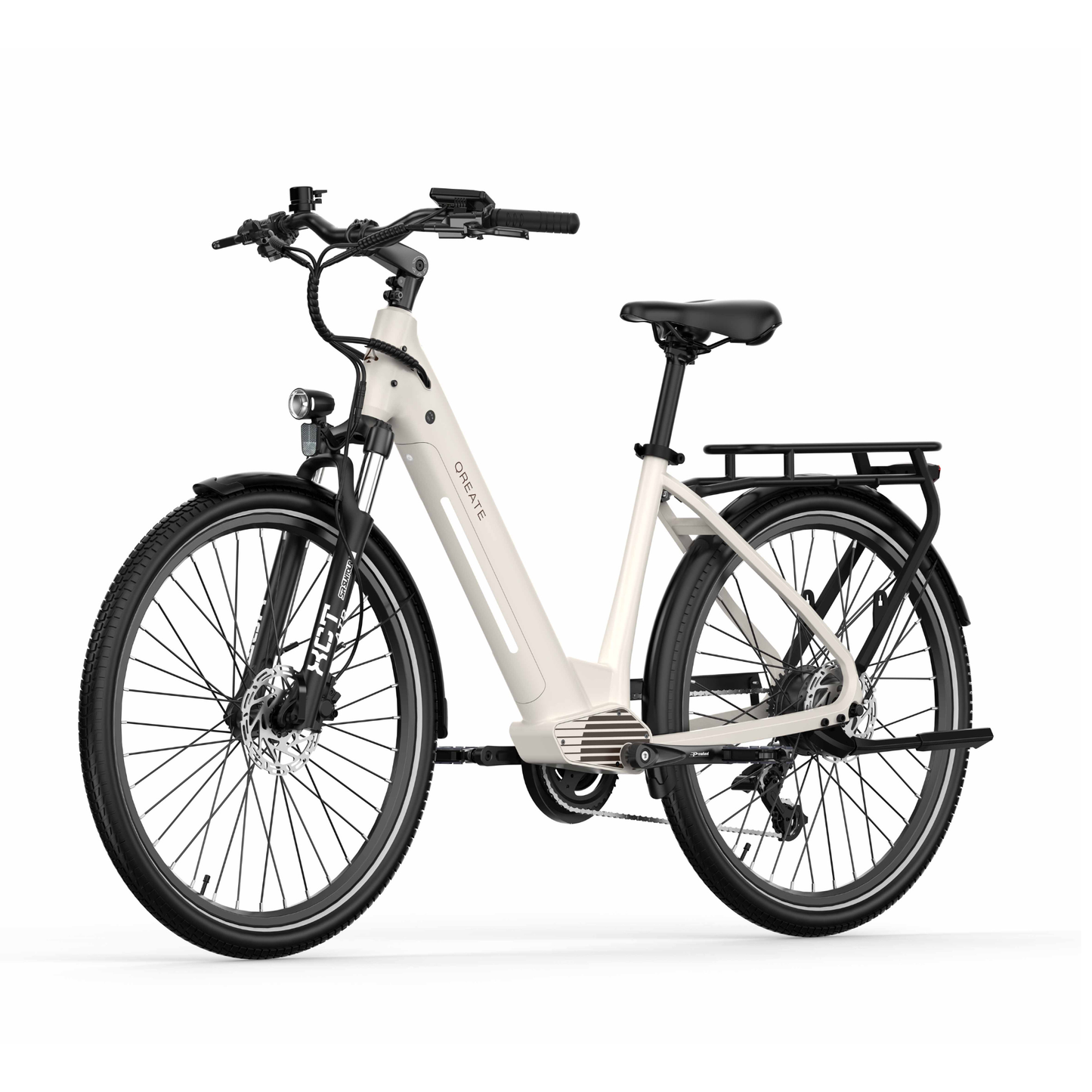 Qreate City Pro electric bike in white, premium city commuter e-bike for UK riders from Volt Ventures