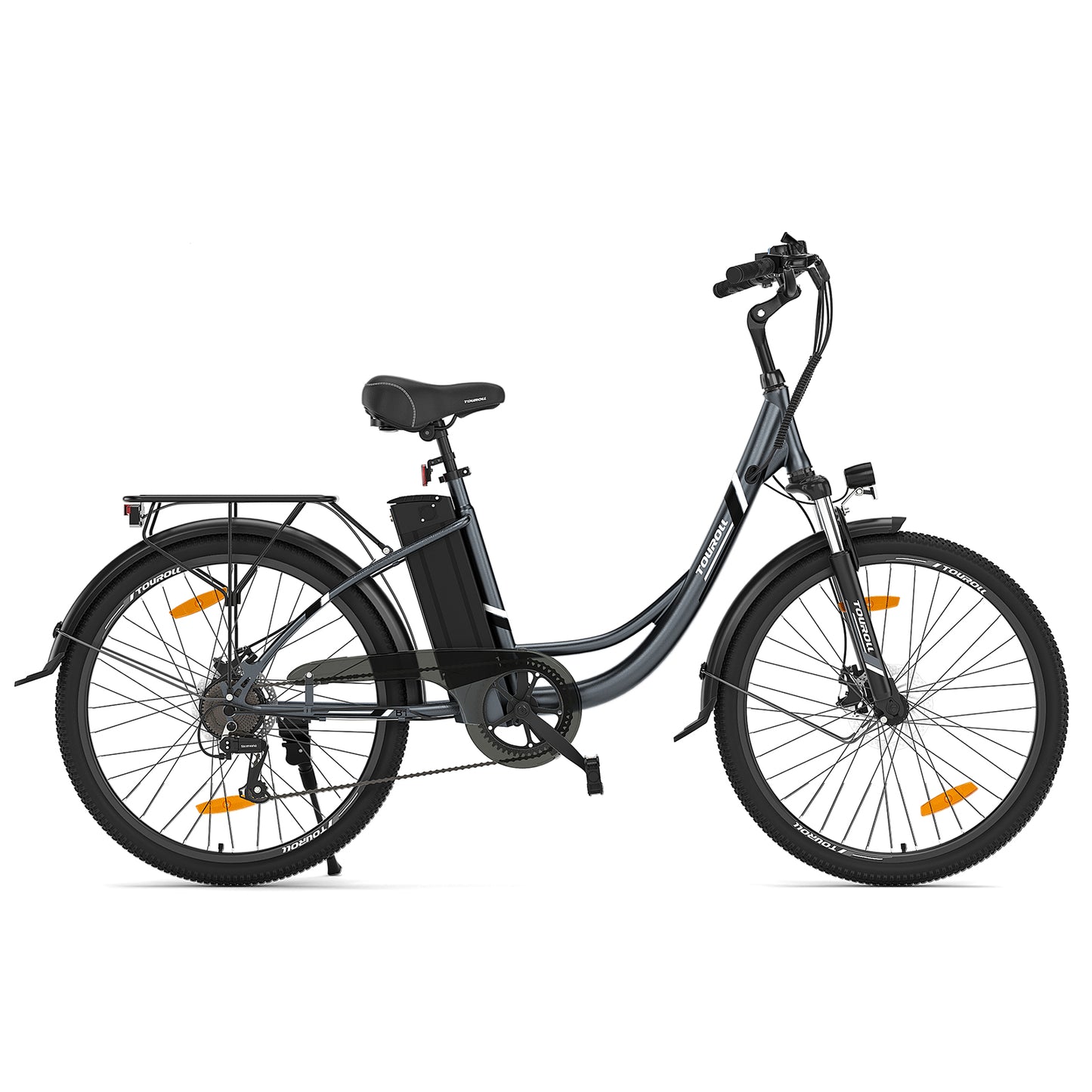 Touroll B1 step-through electric bike with low-frame design, front suspension, and long-range battery – Volt Ventures