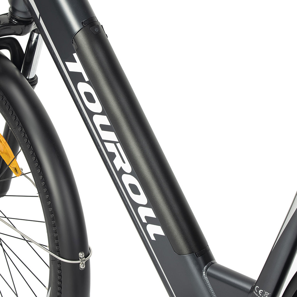 Touroll J1 Step-Through E-Bike – Low-Step Electric Commuter Bike, Blue, White Easy-Mount Frame, Volt Ventures UK