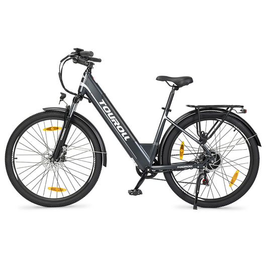 Touroll J1 Step-Through E-Bike – Low-Step Electric Commuter Bike, Blue, White Easy-Mount Frame, Volt Ventures UK
