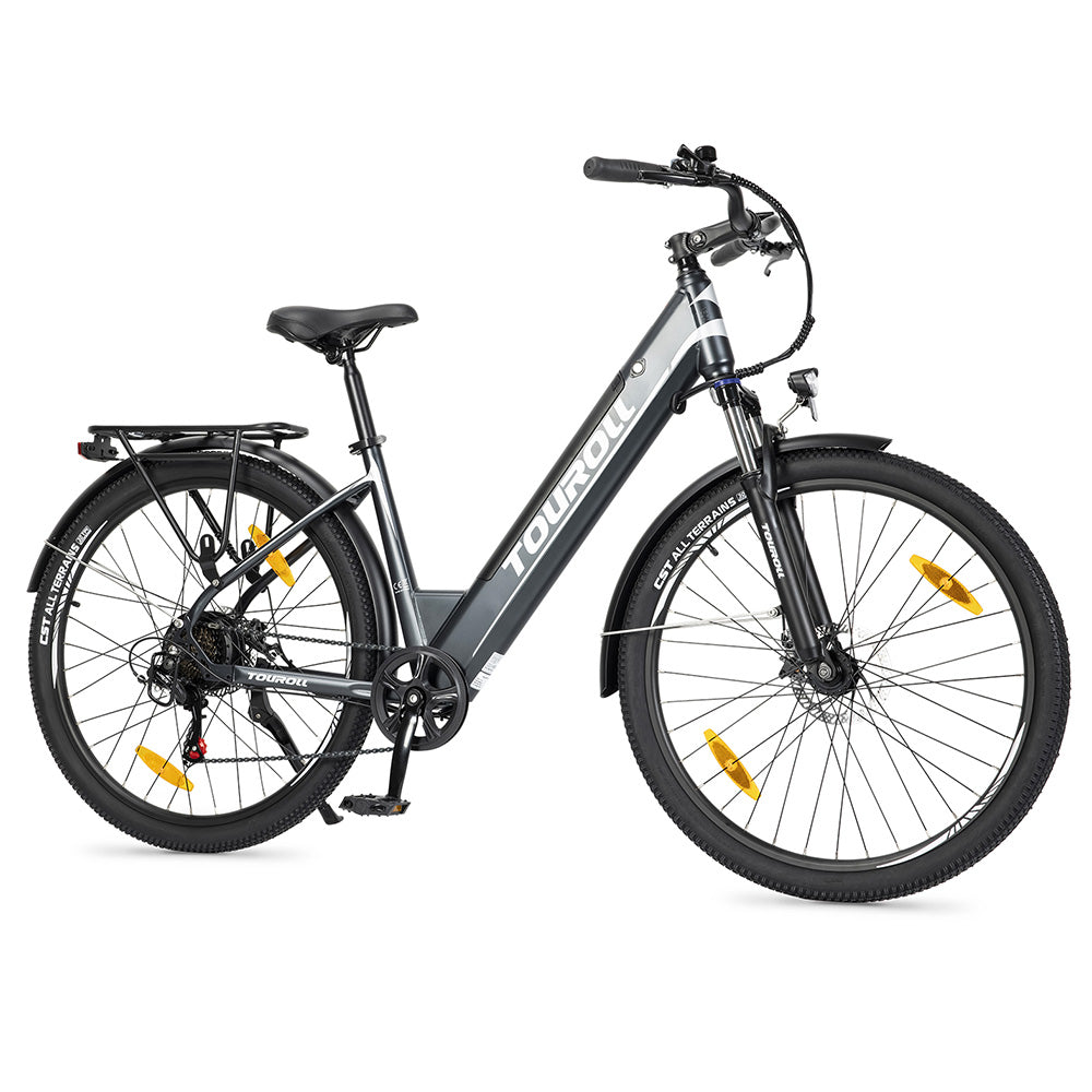Touroll J1 Step-Through E-Bike – Low-Step Electric Commuter Bike, Blue, White Easy-Mount Frame, Volt Ventures UK