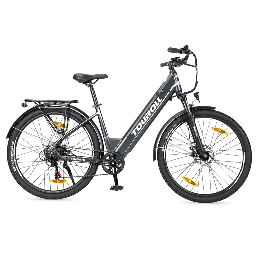 Touroll J1 Step-Through E-Bike – Low-Step Electric Commuter Bike, Blue, White Easy-Mount Frame, Volt Ventures UK