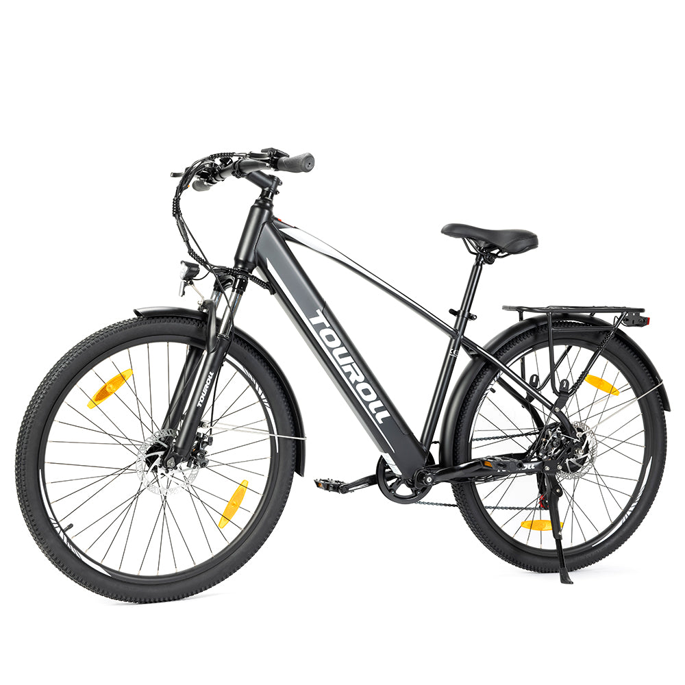 Touroll J1 Trekker – Trekking/Urban Electric Bike, Silver, White, Black Commuter-Friendly Design, Volt Ventures UK